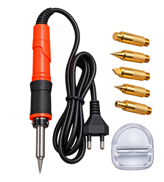 Soldering Iron & Interchangeable Tips Set