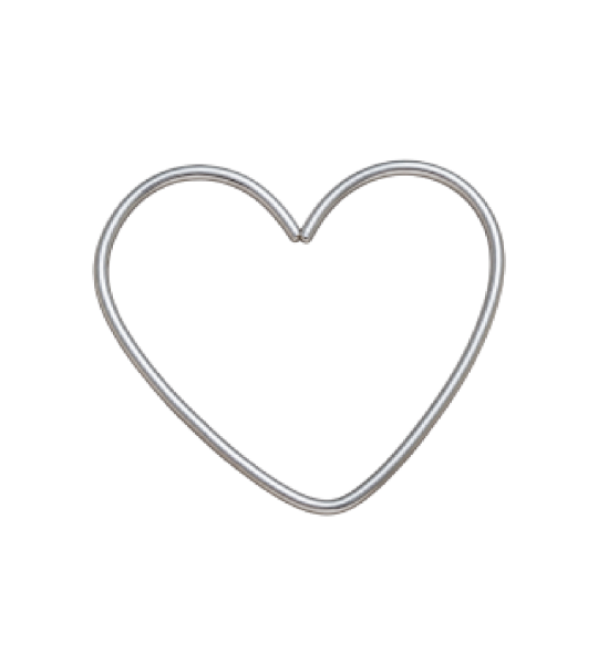 Silver Metal Heart Frame - 20 cm