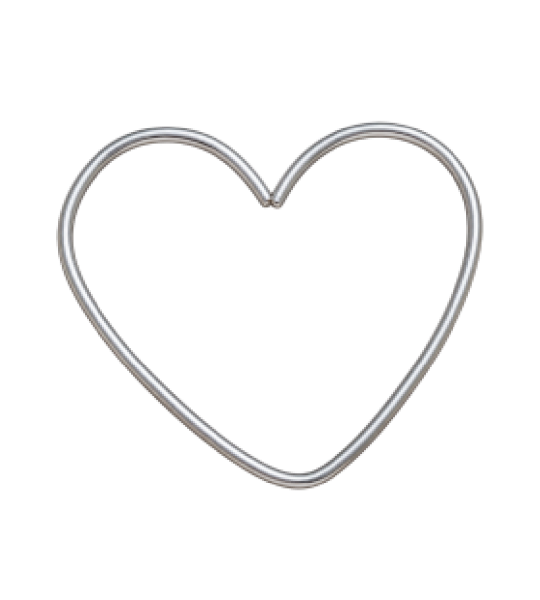 Silver Metal Heart Frame - 10 cm