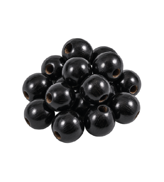 Black Wooden Beads - 2.2 cm