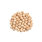 خرز خشبي طبيعي فاتح 1.2 سم