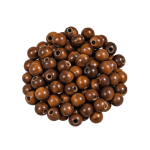 Polished Brown Wooden Beads - 0.8 cm