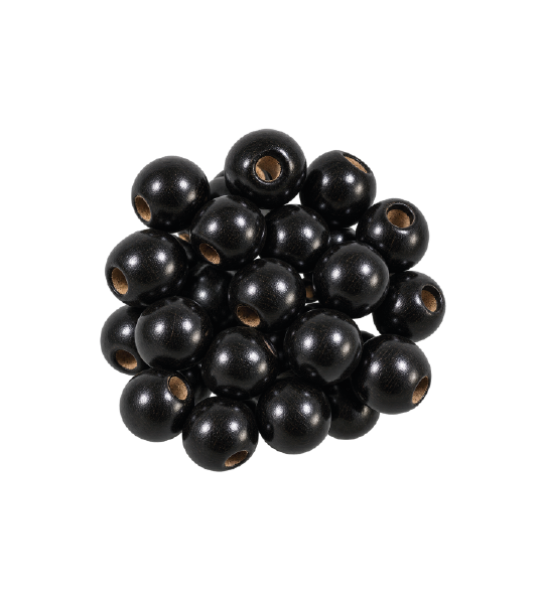 Wooden Beads -  Black 2 cm