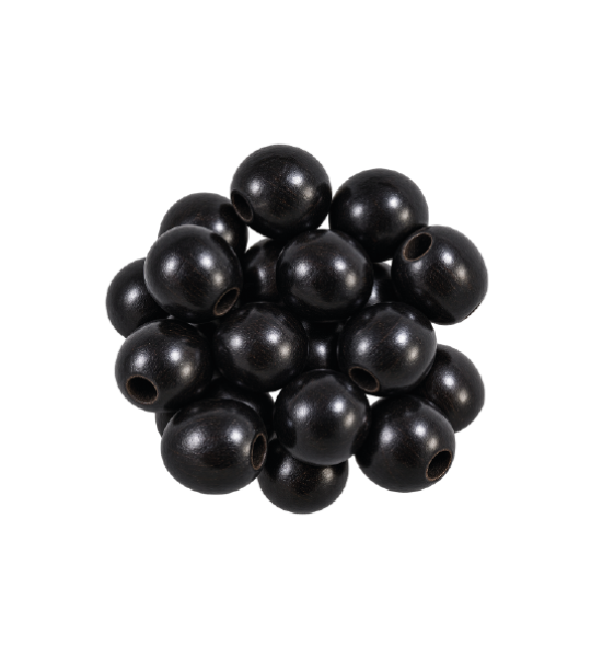 Wooden Beads -  Black 2.4 cm