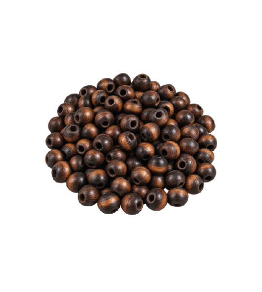 Wooden Beads - Natural Dark Brown