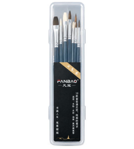 Fine Detail Art Brush Set with Storage Case – 10 Pieces