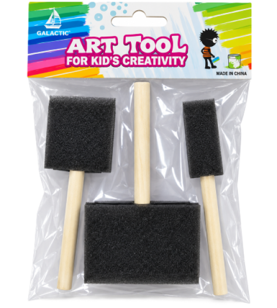 Three-Piece Stippling Foam Brush Set