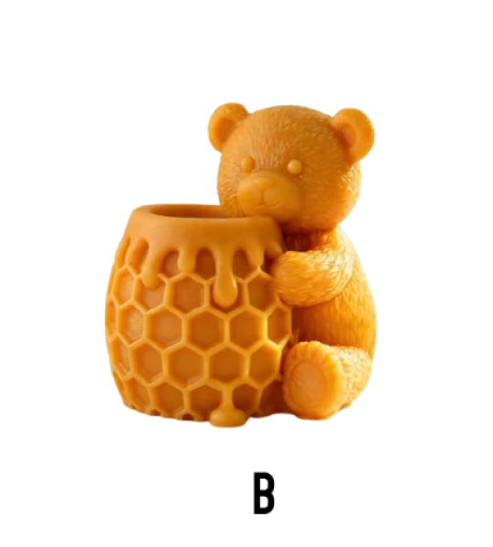 Bear Holding Honeycomb Pot Mold