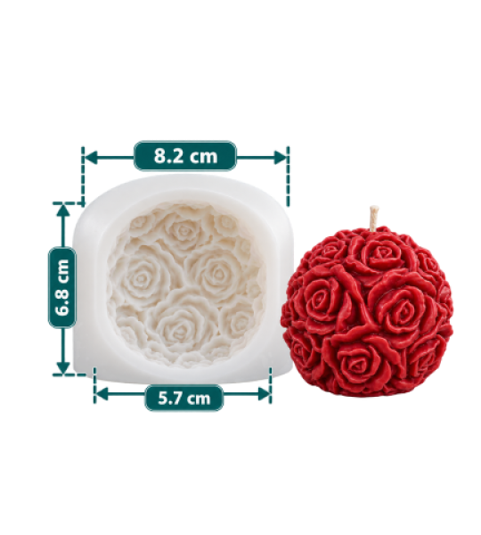 Rose Flower Ball Silicone Mold