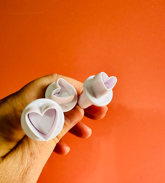 Mini Heart Plunger Cutters Set — 3 Graduated Sizes