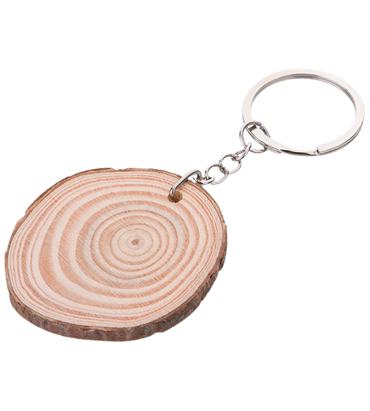 Natural Pine Wood Keychain Slice DIY Gift & Craft