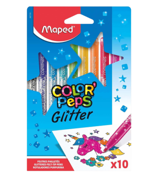Maped Color'Peps Glitter Felt-Tip Pens 10 Color