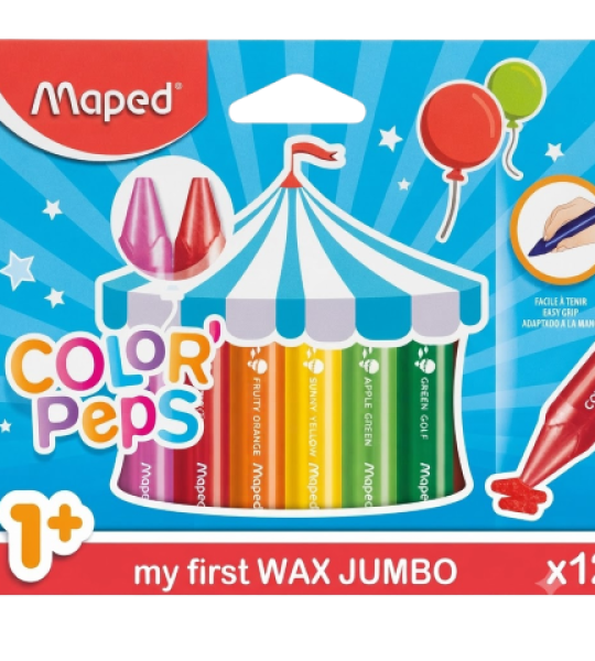 Maped Color'Peps My First Jumbo Triangular Wax Crayons 12 Colors