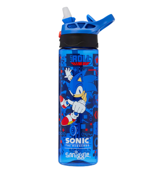 Smiggle Sonic the Hedgehog Flip Drink Bottle 650ml