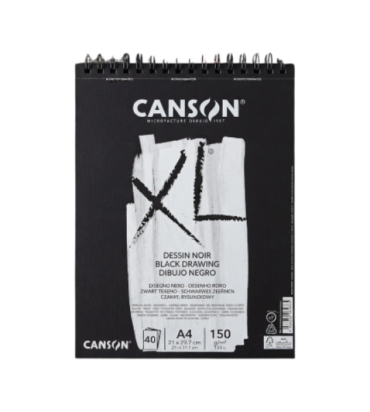 Canson XL Black Drawing Pad A4
