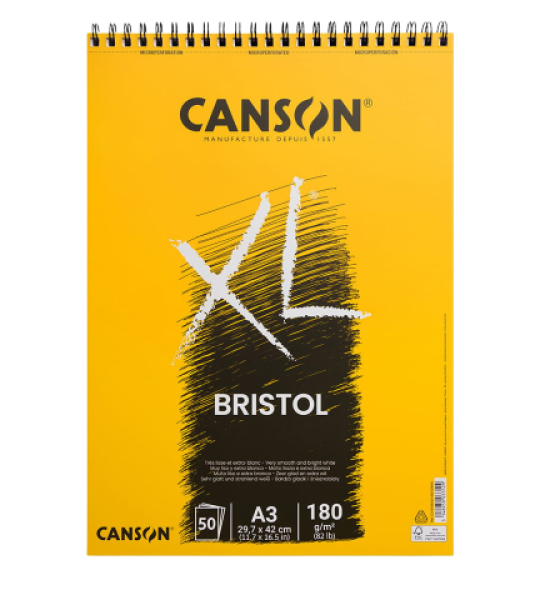 Canson XL Bristol Spiral Pad A3 180gsm 50 Sheets