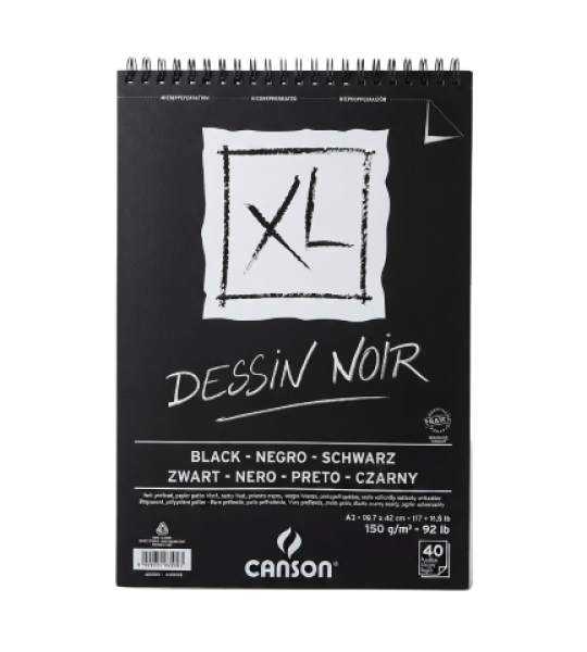 Canson XL Dessin Noir Black Paper Pad A3