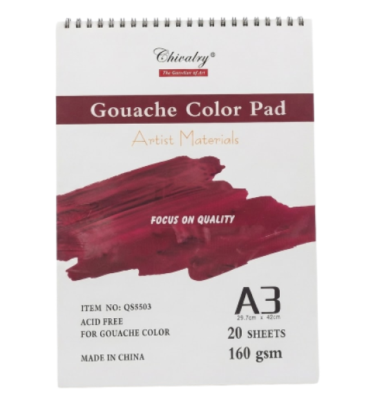Chivalry Gouache Color Pad A3 160gsm 20 Sheets