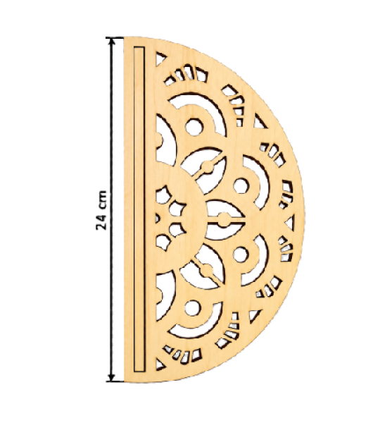 Wooden Half Moon Decorative Panel 24 cm